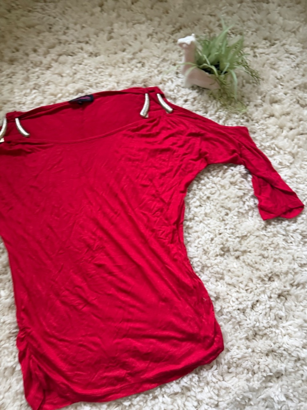 Annabelle women's Annabelle Bright Red vintage Y2K 2000s throwback Women's Top i - Picture 3 of 6